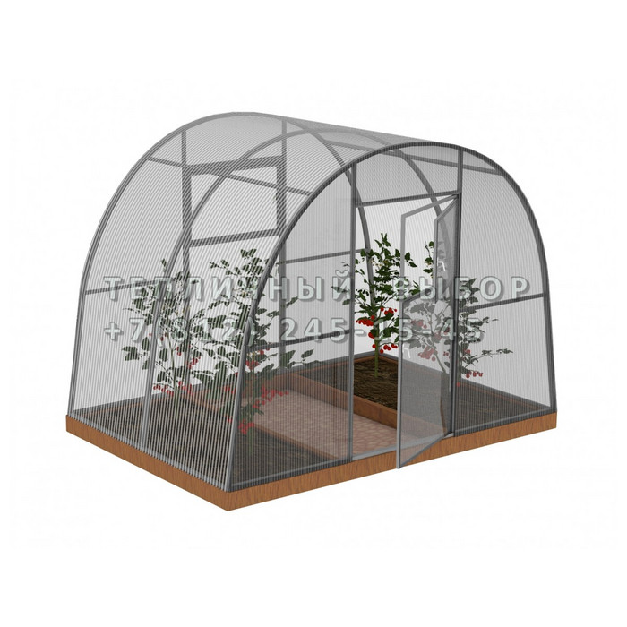Теплица из поликарбоната Арочная 3х2 h=2.1 м профиль 25х25 мм