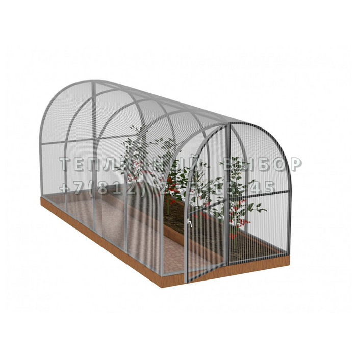 Теплица из поликарбоната Арочная 1,6х4 h=1.68 м профиль 20х20 мм