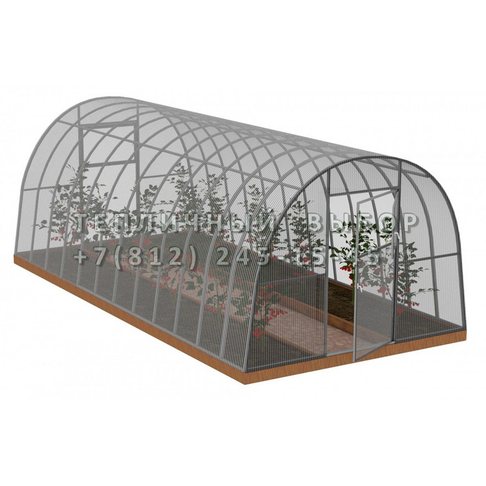 Теплица из поликарбоната Усиленная Арочная 3,5х8 h=2 м профиль 30х30 мм