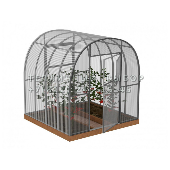 Теплица из поликарбоната Усиленная Арочная 2,1х2 h=2 м профиль 25х25 мм