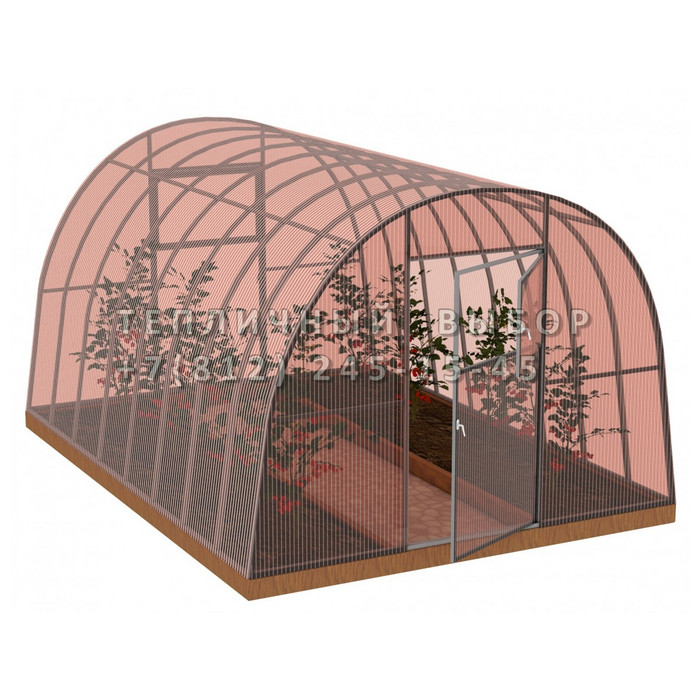 Теплица из поликарбоната-фито Усиленная Арочная 3х12 h=2.1 м профиль 20х20 мм